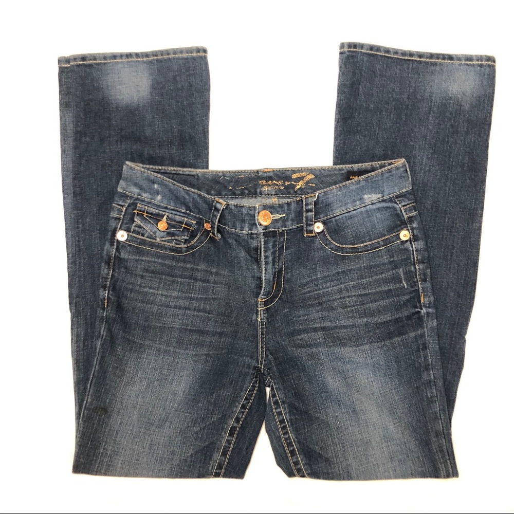 Seven Jeans High Rise Flare Distressed Denim